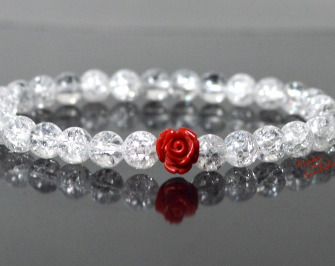 Crystal bracelet - Crackled Quartz Bracelet | For Women | Men | Protection | Anxiety Bracelet | Healing | Crystal Jewellery | Gemstone | USA