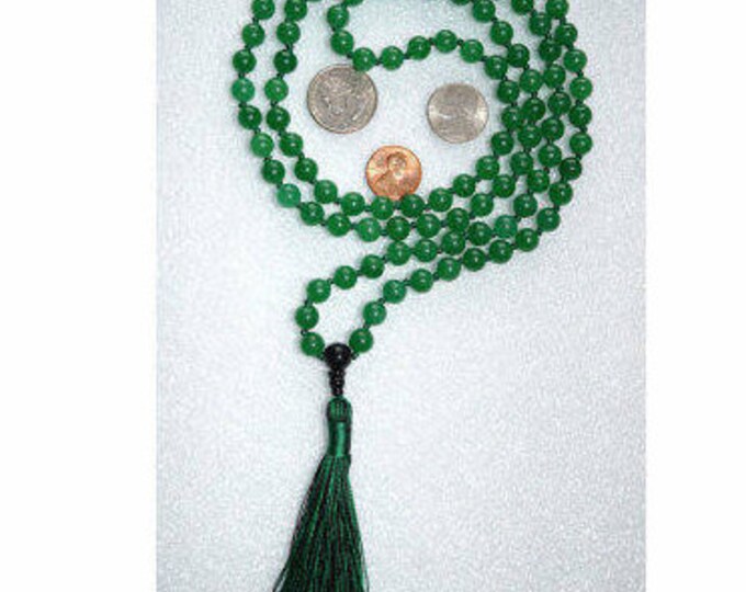 108 Mala, Mala Necklace, Mala Beads, Mala, Prayer Beads, 108 Mala Beads, Yoga Necklace, Meditation Beads, Green Jade Mala, Healing Crystals