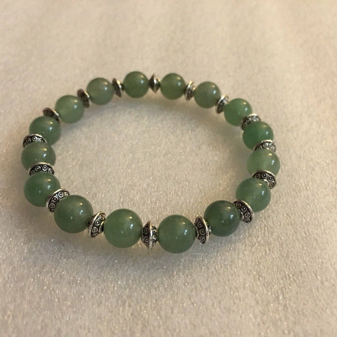 Green Jade Beads, Bracelet, Calming, Wrist Mala, Chakra Bracelet