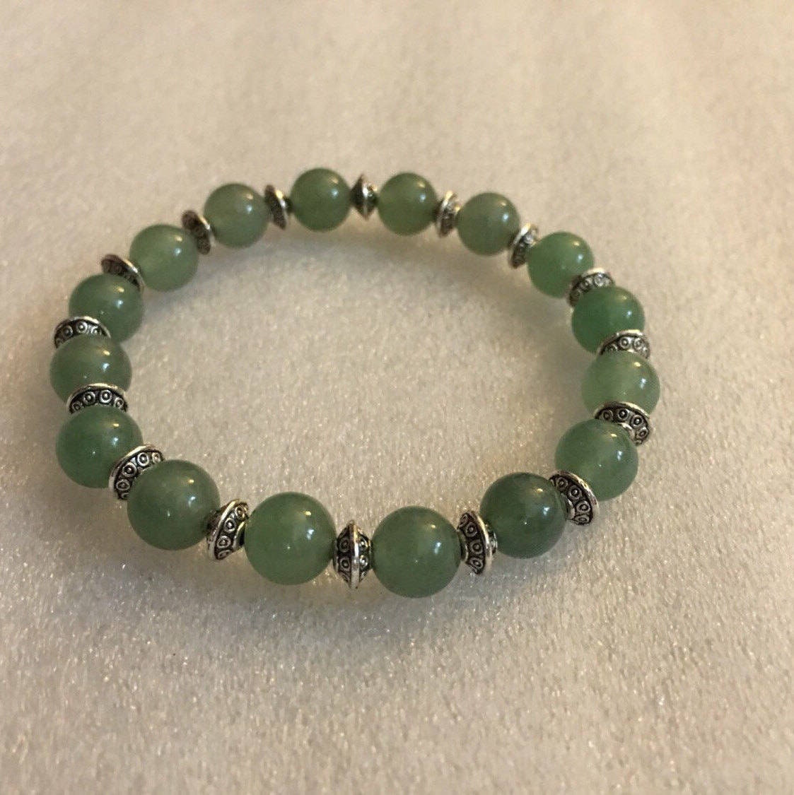 Green Jade Beads, Bracelet, Calming, Wrist Mala, Chakra Bracelet ...