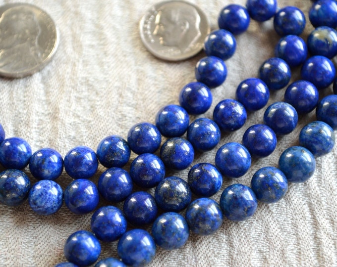 Custom Made Lapis Lazuli Handmade Mala Beads Necklace - 8mm
