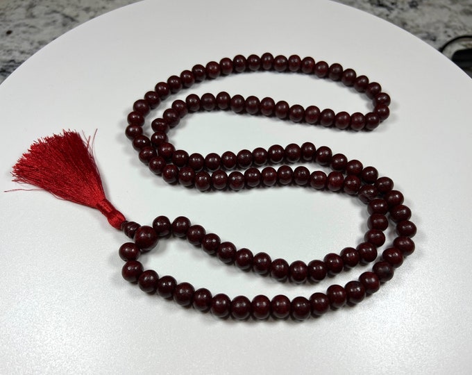 108 Beads Healing Mala Necklace, 7 Chakra, 10mm Rosewood Tassel Necklace, Meditation Spiritual Protection, Natural Stone Mala Prayer Beads