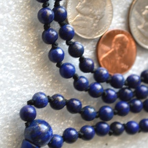 108 Lapis Lazuli Hand Knotted Mala Beads Necklace Energized - Etsy