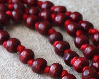 Rosewood Chakra Mala Necklace, Japa Mala, Wood Mala, Yoga Mala, Buddhist Mala, 108 Prayer Beads, OM Mala, Spiritual Mala,  Meditation Beads