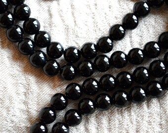 Black Tourmaline Mala Beads Necklace 108 beads Jewelry,  Protection Necklace, Available in 6 mm 8 mm 10mm