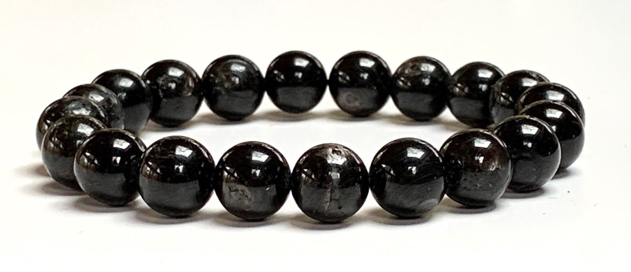 AAA Grade 10 mm Apache tears Mala Beads Bracelet, Grief Support