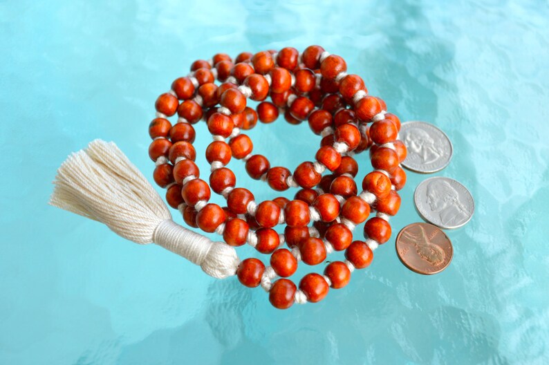 Blessed 108 Wooden Dyed Hand Knotted Mala Beads Necklace Nirvana Karma 8 mm Prayer Beads For Awakening Chakra Kundalini Meditation