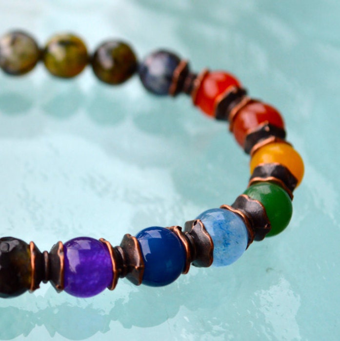 Seven chakra bracelet in Black thread 7 Chakra bracelet