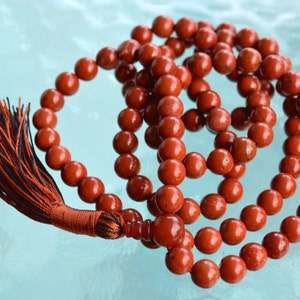 Root Chakra healing Red Jasper Mala beads Grounding, Stability, Physical need, Aids Sexual life, Security, Survival,Manifestation, Centering image 1