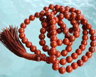 Root Chakra healing Red Jasper Mala beads Grounding, Stability, Physical need, Aids Sexual life, Security, Survival,Manifestation, Centering