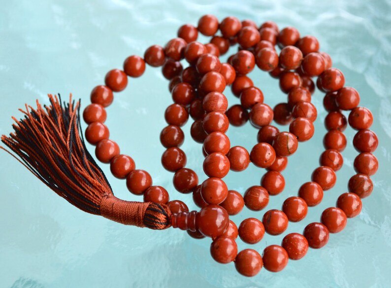 Root Chakra healing Red Jasper Mala beads Grounding, Stability, Physical need, Aids Sexual life, Security, Survival,Manifestation, Centering image 1