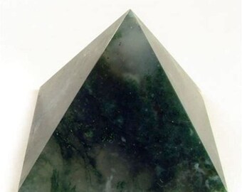 Energized Blessed Reiki Healing,Pyramid Green Moss Agate, Heart Chakra Pyramid, Jade pyramid, Green Agate Pyramid, Oregone Pyramid 1.75"-2"