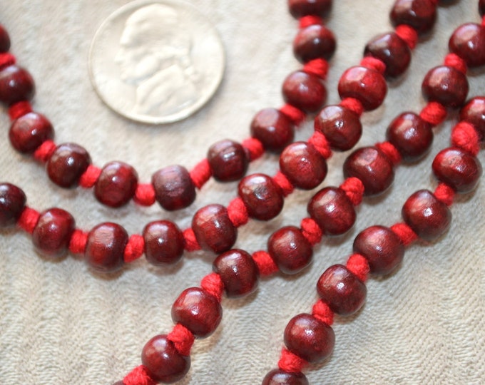 Rosewood mala beads necklace Hand Knotted Red Sandalwood Buddhist Tibetan 108 Prayer Beads For Healing Meditation Mantra ChantingChristmas