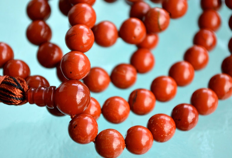 Root Chakra healing Red Jasper Mala beads Grounding, Stability, Physical need, Aids Sexual life, Security, Survival,Manifestation, Centering image 2