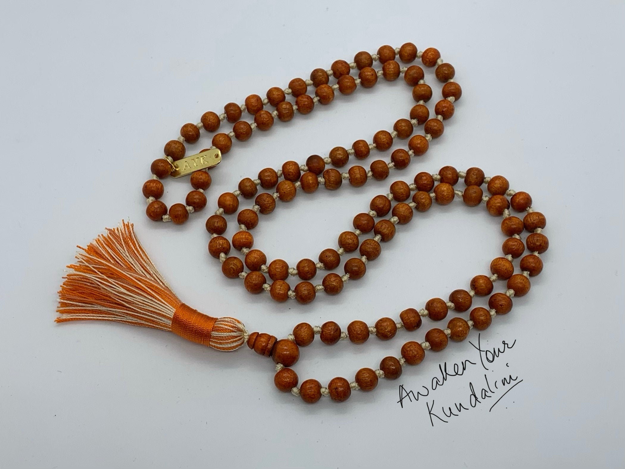 108 Tulsi Japa Mala Beads Holy Basil Knotted Mala Beads Necklace Vegan