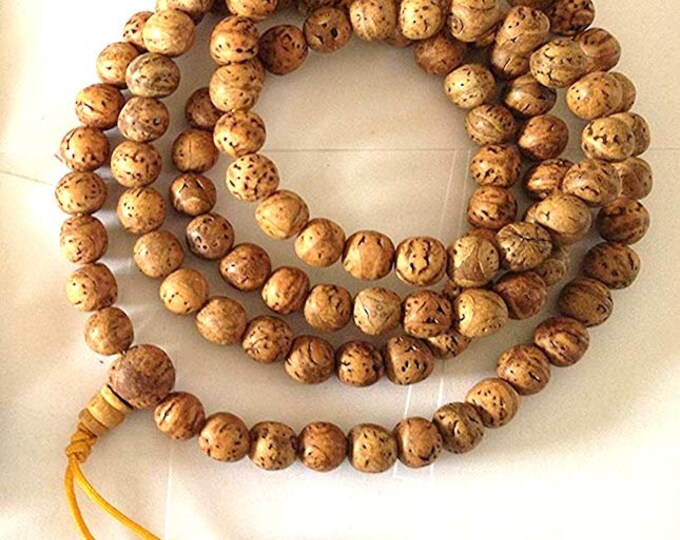 108 Bodhi Seed Beads Mala Nepal Wood Organic Necklace Jewelry Tibetan Style Beads Prayer Beads Mala Necklace Wood Beads Bodhi Satva Seeds US