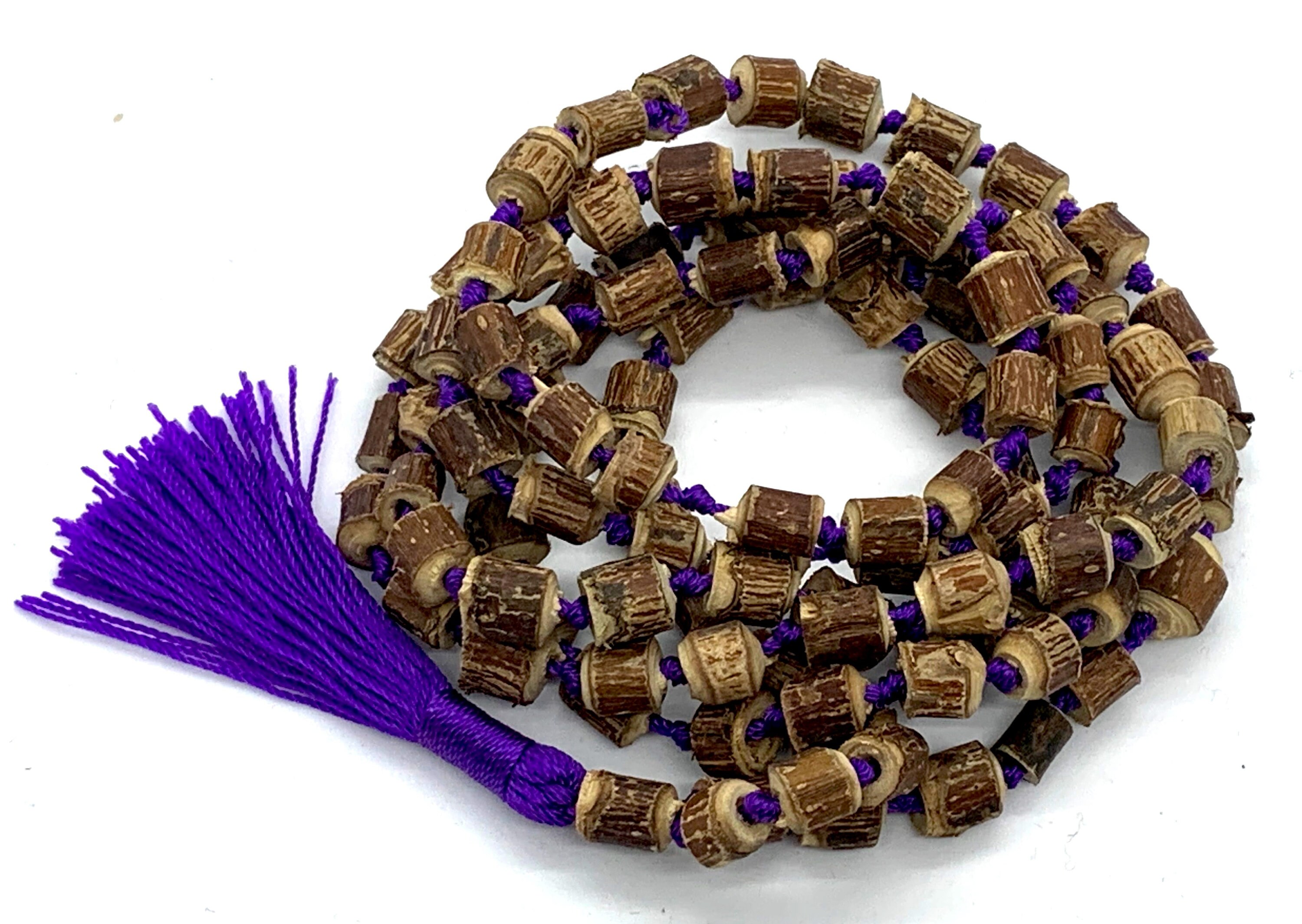 Natural Raw Tulsi Holy Basil Knotted Mala Beads Necklace | Etsy