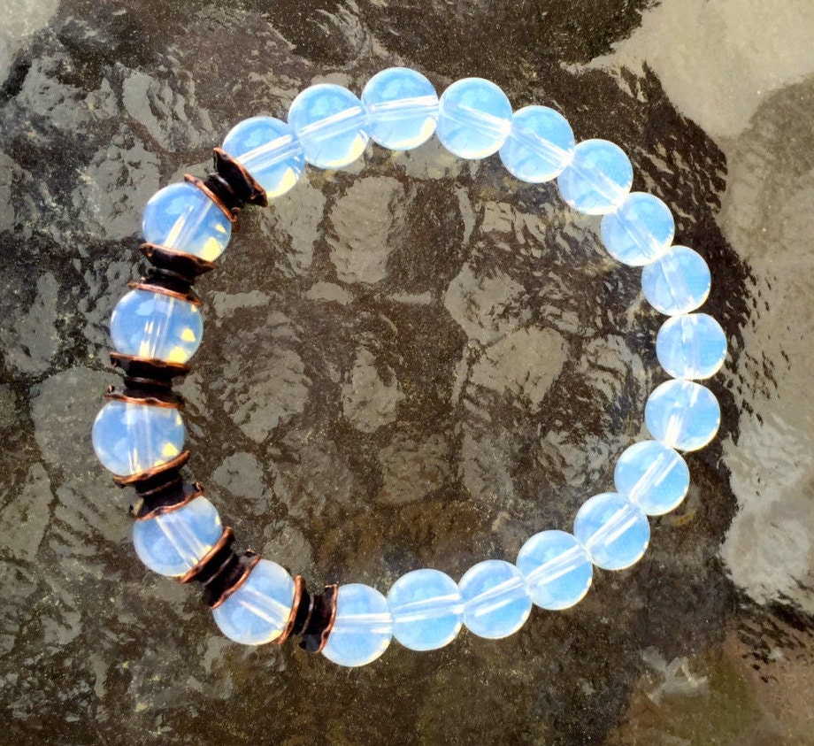 the Derrick” - Custom, Large Bead Opalite Bracelet — TOTEM by afton |  handmade, symbol-laden jewelry & gemstones made in Houston