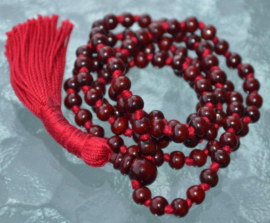 Sandalwood Mala 6 mm 108 Sandalwood knotted rosary, Kids Prayer