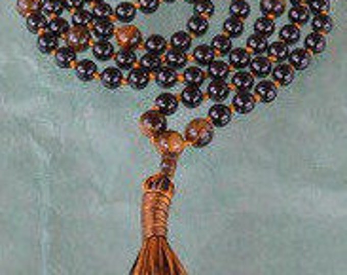 black tourmaline tiger eye mala beads necklace 108 tourmaline gem beads mala bracelet knotted tourmaline necklace jewelry gifts for her him