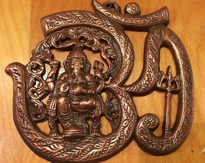 Lord Ganesha wall hanging, Om Wall Hanging, Brass Om and Ganesha, Brass Om, Om Hanging