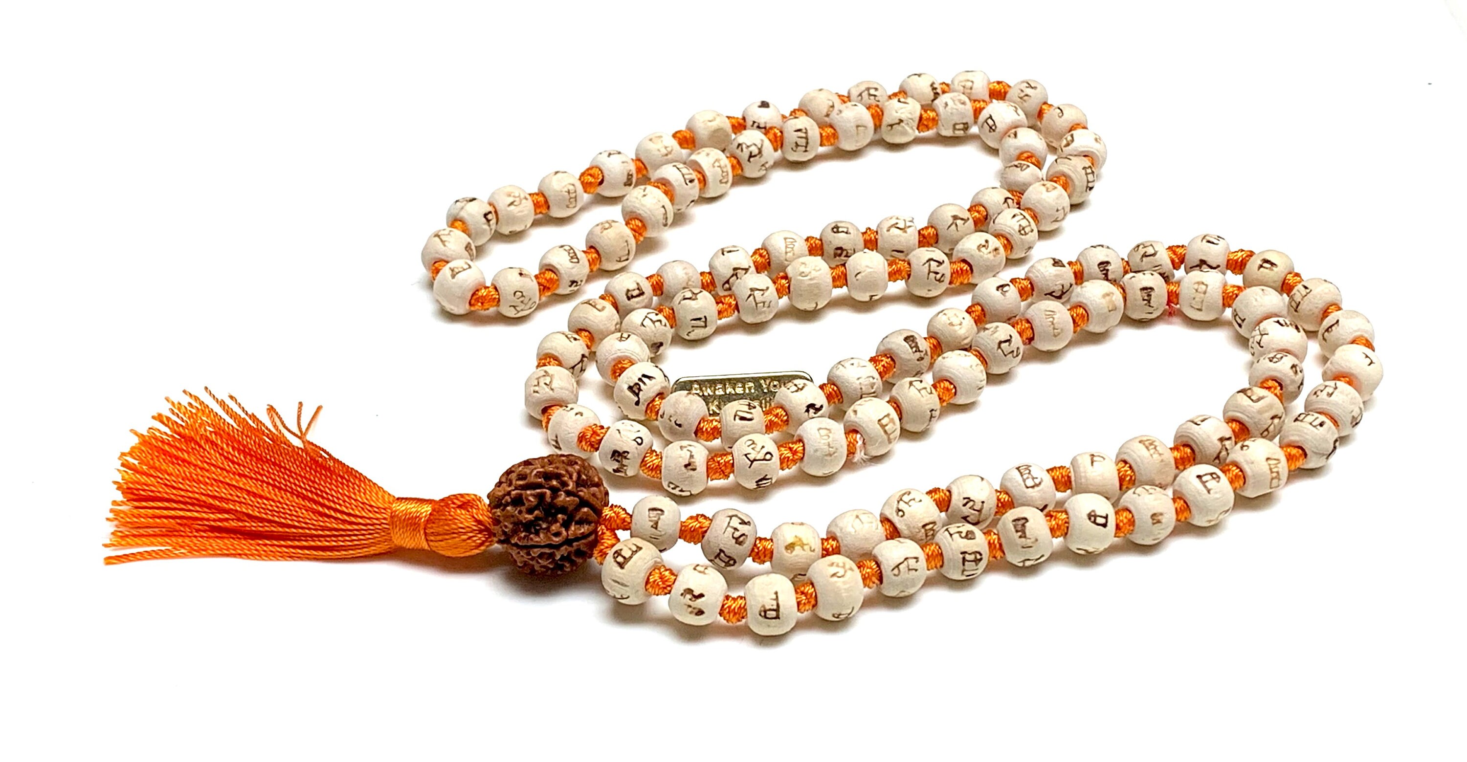 8 mm Tulsi Holy Basil Hare Rama Krishna Hand Knotted Mala Beads Necklace  Energized Karma Nirvana Meditation 108 1 Beads For Awakening Chakra