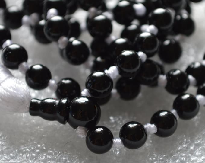 Black Onyx Necklace - Mens Necklace - EMF Protection Necklace - Empath Protection Necklace - 6/8/10/12mm - Unisex beaded Necklace