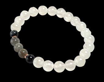 Selenite Beaded Bracelet Labradorite Kyanite Healing Crystal Stone Bracelet