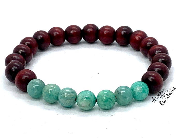 Amazonite Rosewood bracelet, diffuser bracelet, healing bracelet, eco friendly gift, essential oil bracelet, beaded bracel natural jewellery