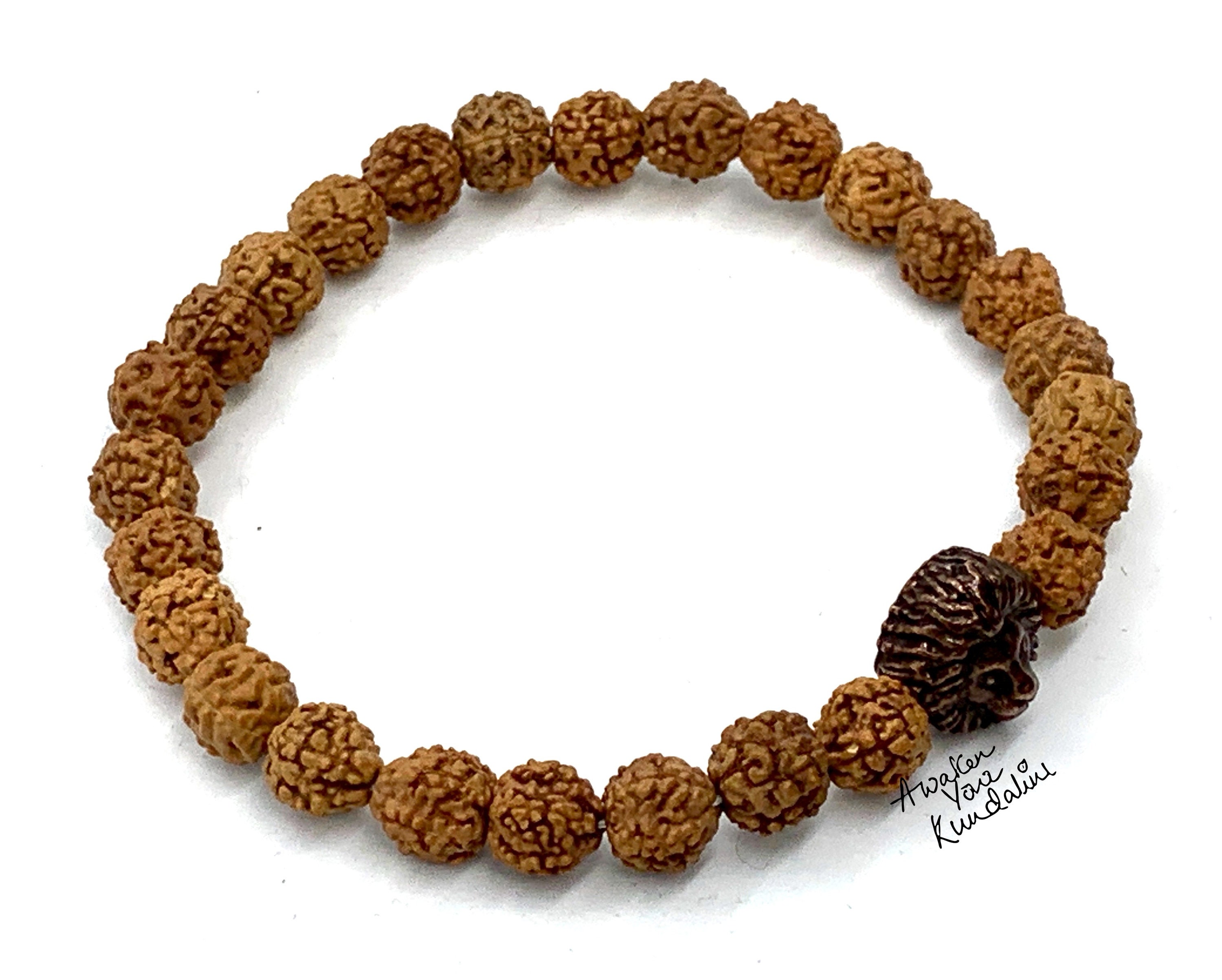 Handmade Rudraksha Mala Beads Bracelet, Small Shiva Tears: Genuine