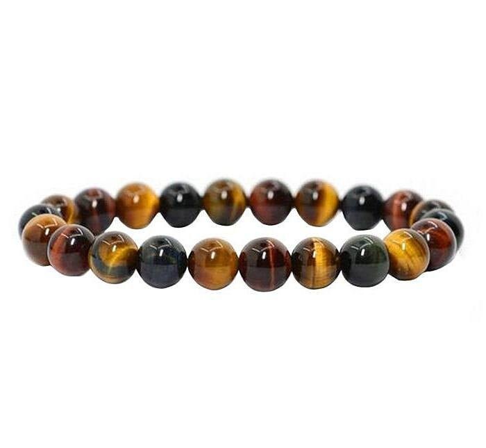 Blue Tiger Eye Mens Stretch Bracelet ** Reiki Healing Jewelry