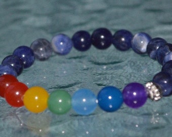 7 Chakra Bracelet with Sodalite Beads, For Men & Women