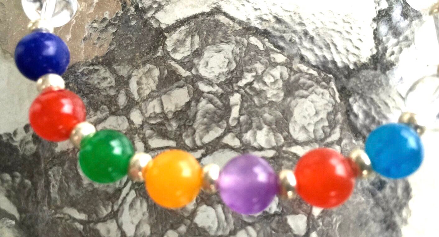Seven Chakra Quartz Jade Chakra Bracelet, Wrist Bracelet, Self Healer