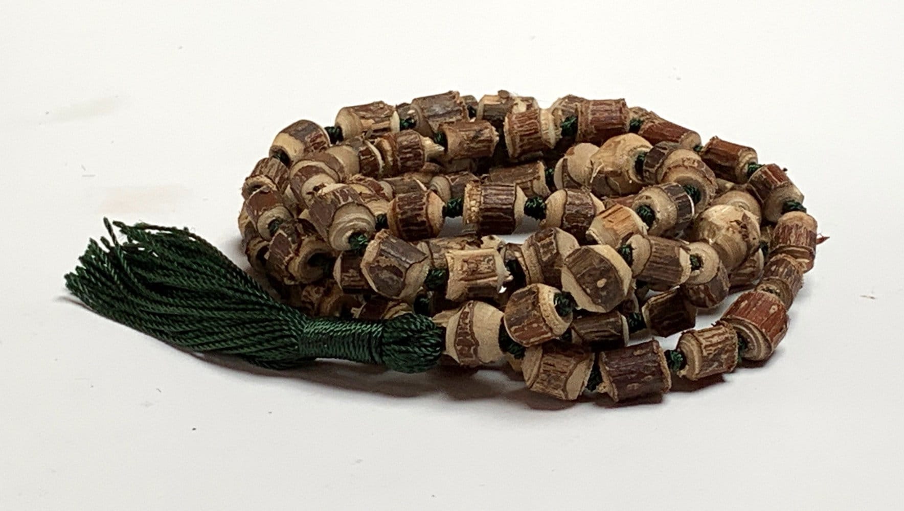 Natural Raw Tulsi Holy Basil Knotted Mala beads Necklace || Tulsi Mala