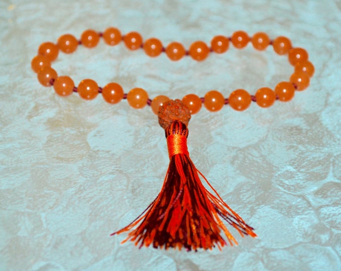 CARNELIAN Beaded Necklace - Mala - Crystal Jewelry, Prayer Necklace, Handmade Jewelry, Healing Crystals,