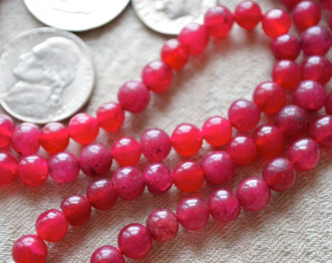 Manifestation Mala Beads - Red Jade Handmade Necklace -Blessed & Energized Karma Nirvana Meditation 6-7 mm Prayer Beads For Awakening Ch