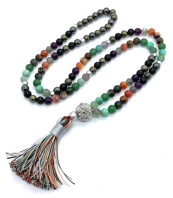 EMF Protection crystals mala beads necklace energy aura protection total energy and psychic protection destroy chemtrails chembuster