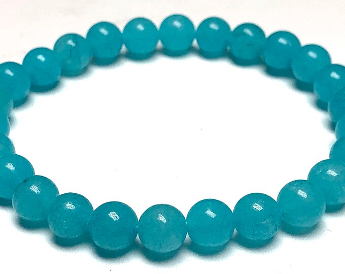 AAA Aquamarine Mala Bracelet, Healing Bracelet, Gemstone Bracelet, Aquamarine Stone Bracelet, Crystal Bracelet, Natural Stone Bracelet