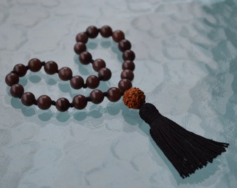 27+1 Garnet Handmade Yoga Quarter Jaap Mala pocket Necklace Friendship Consistency, Success in Business, First Chakra Mala, Cures Depression