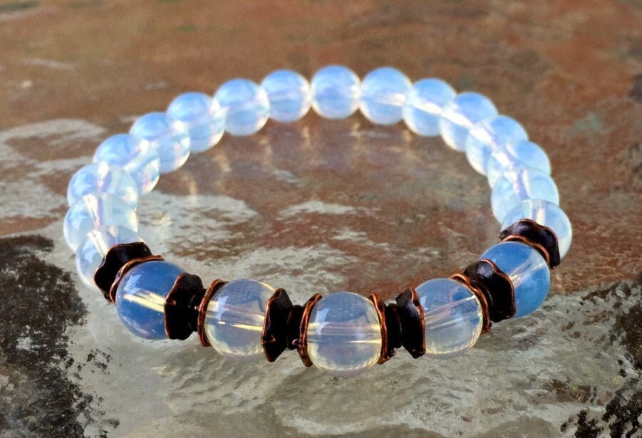 Buy NEXG Opalite Bracelet Original Certified Best A1 Quality Dudhiya Stone  Bracelet Round Beads Pure Opalite Crystal Bracelet White Opal Stone Bracelet  Safed Opal Bracelet ओपल का ब्रेसलेट at Amazon.in