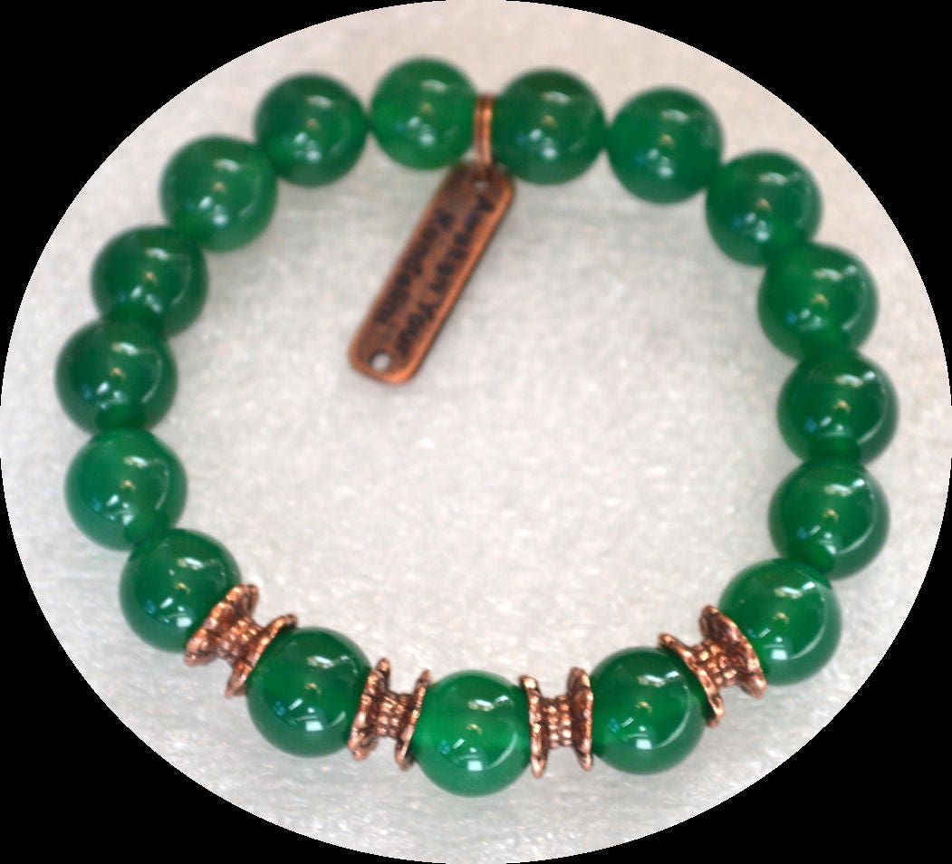 Green Jade Beads, Bracelet, Calming, Wrist Mala, Chakra Bracelet