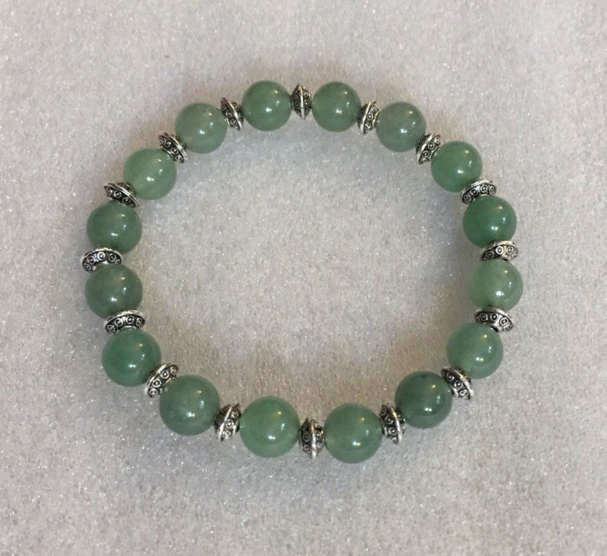Green Jad Beads, Bracelet, Calming, Wrist Mala, Chakra Bracelet ...