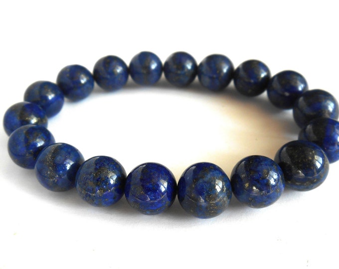 Natural Lapis Lazuli Gemstone Bracelet,Soothing Bracelet Crystal Stone Bracelet,Emotional Healing Mental Health Confidence Strength Bracelet