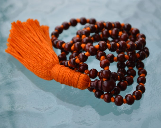 Rosewood Red Sandalwood mala beads necklace Hand Knotted Buddhist Tibetan 108 Prayer Beads For Healing Meditation Mantra ChantingChristmas