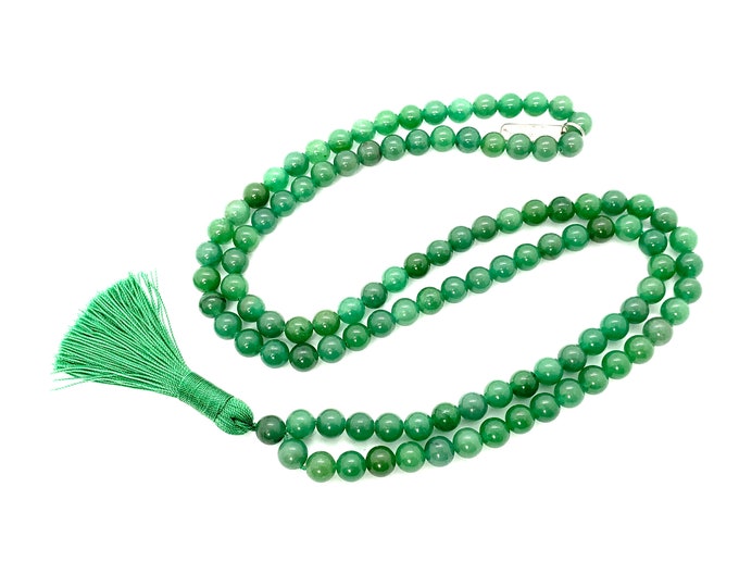 108 Green Jade Tara Mala Beads Necklace for Balance, Emotional Healing and ProtectionChristmas