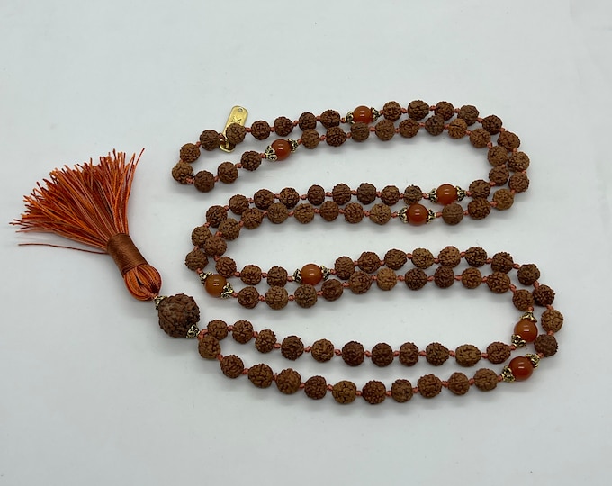 Energized and Blessed Rudraksha Kriya Mala, 108 beads Kriya Mala, Gemstone Kriya mala beads necklace, Paramhansa Yogananda Kriyananda Yoga