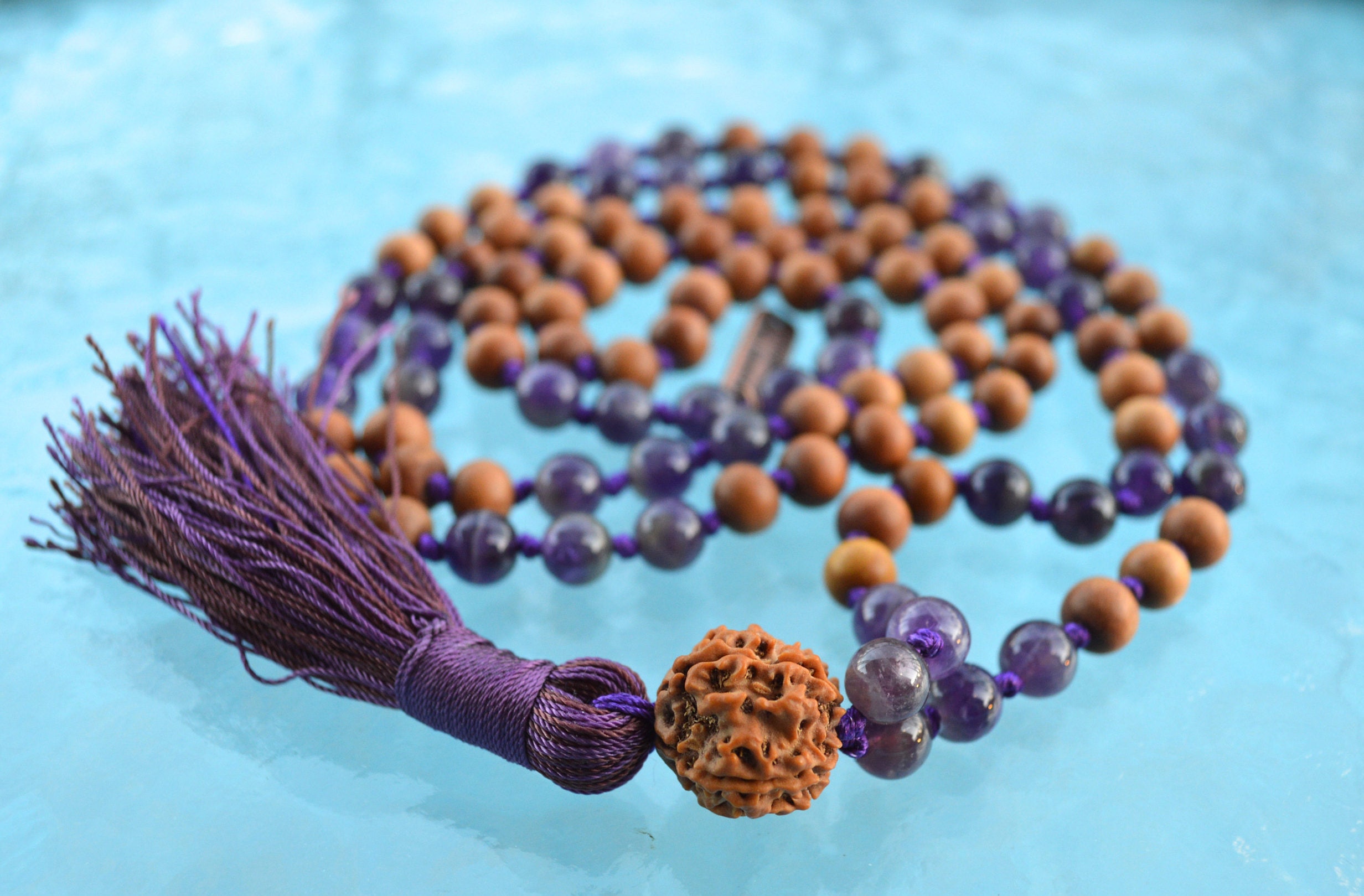 Rudraksha Mala Beads Necklace With 108 Prayer Beads for Japa, Meditation,  and to Increase Calmness Rudraksha Beads, Rosary Beads, Mala 