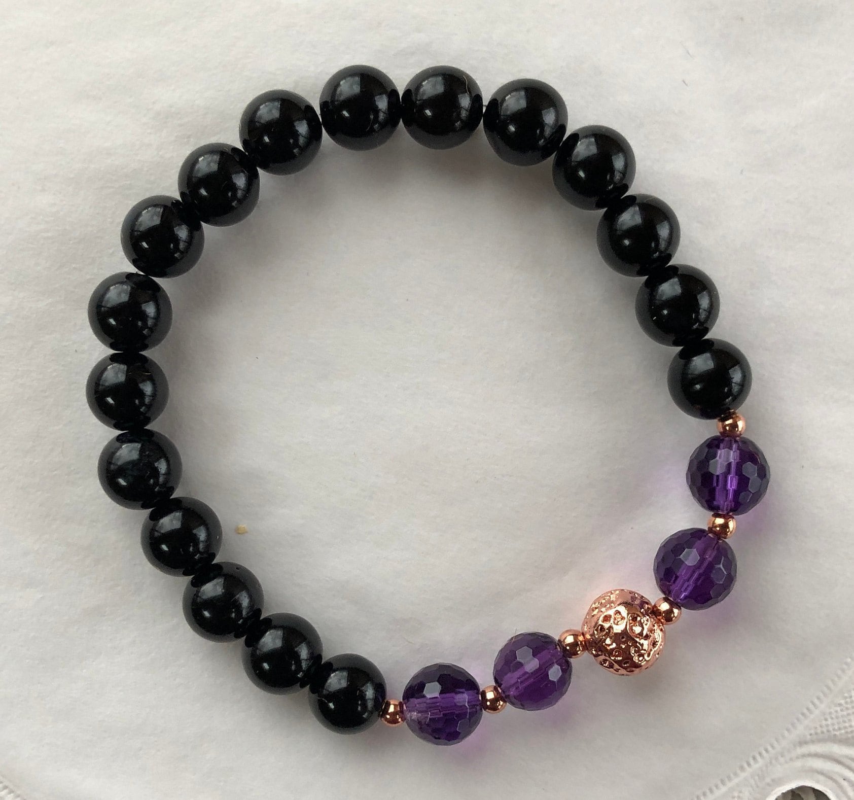 AAA Black Tourmaline Amethyst & Moonstone Bracelet, AA 6/ 8 Mm Protection  Mala, Friendship Mala, Commitment Bracelet, Gift for Mother - Etsy