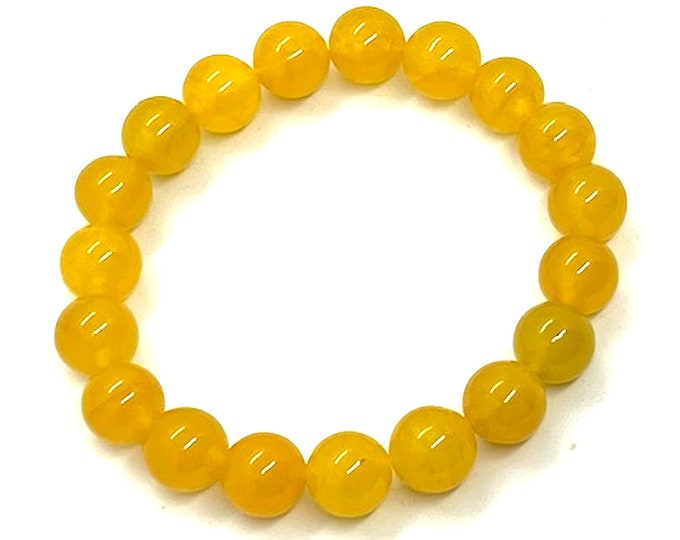 10mm beads Yellow Jade Bracelet gemstone beaded stretch bracelets wish birthstone boho bracelet mens bracelet jade bracelet yoga bracelet