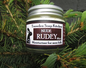 Nude Rudey. Nourishing face cream for men, moisturising balm, unscented skincare, Vegan Friendly, Zero Waste, Cruelty Free